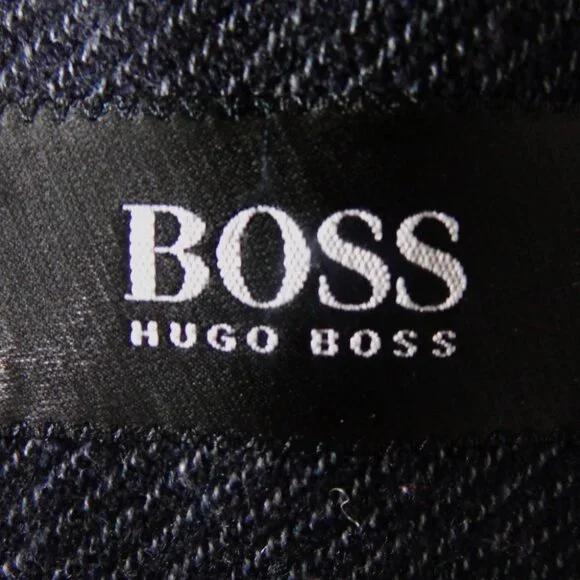BOSS Hugo Boss Navy Gray Wool Sport Coat Blazer 40R Neiman Marcus